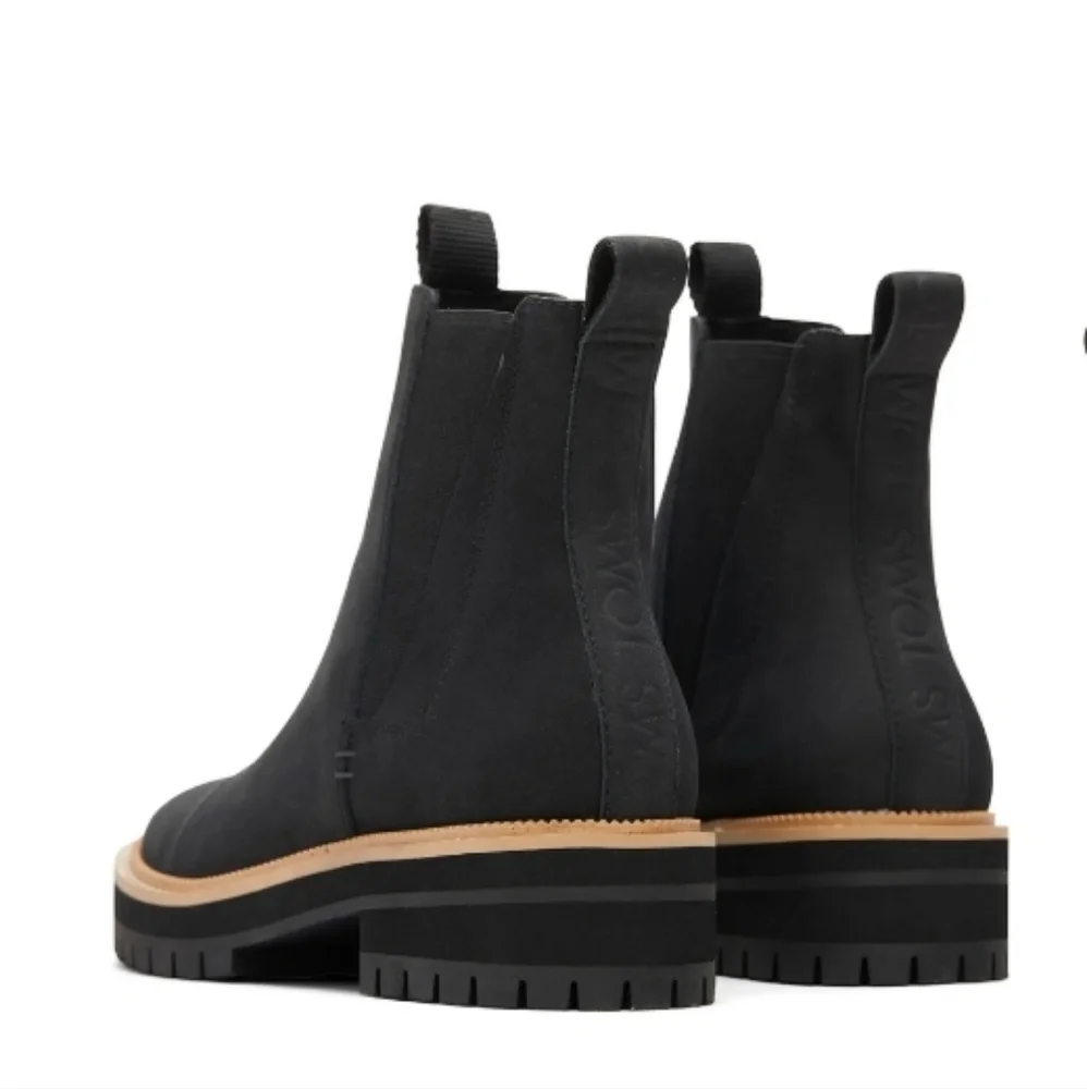 TOMS Dakota Water Resistant Black Leather Chelsea Boot - Picture 4 of 11